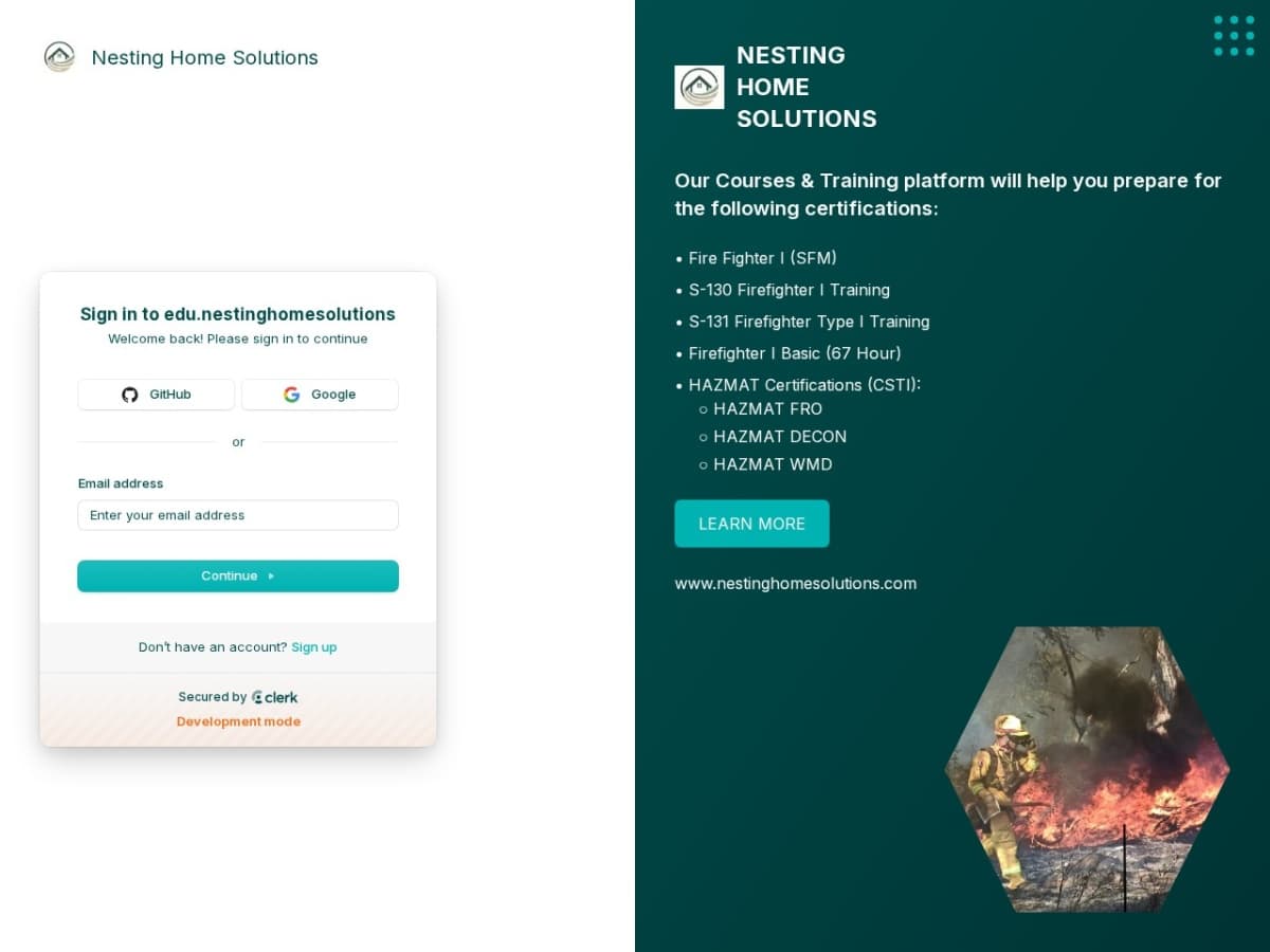 Nesting Home EDU website preview