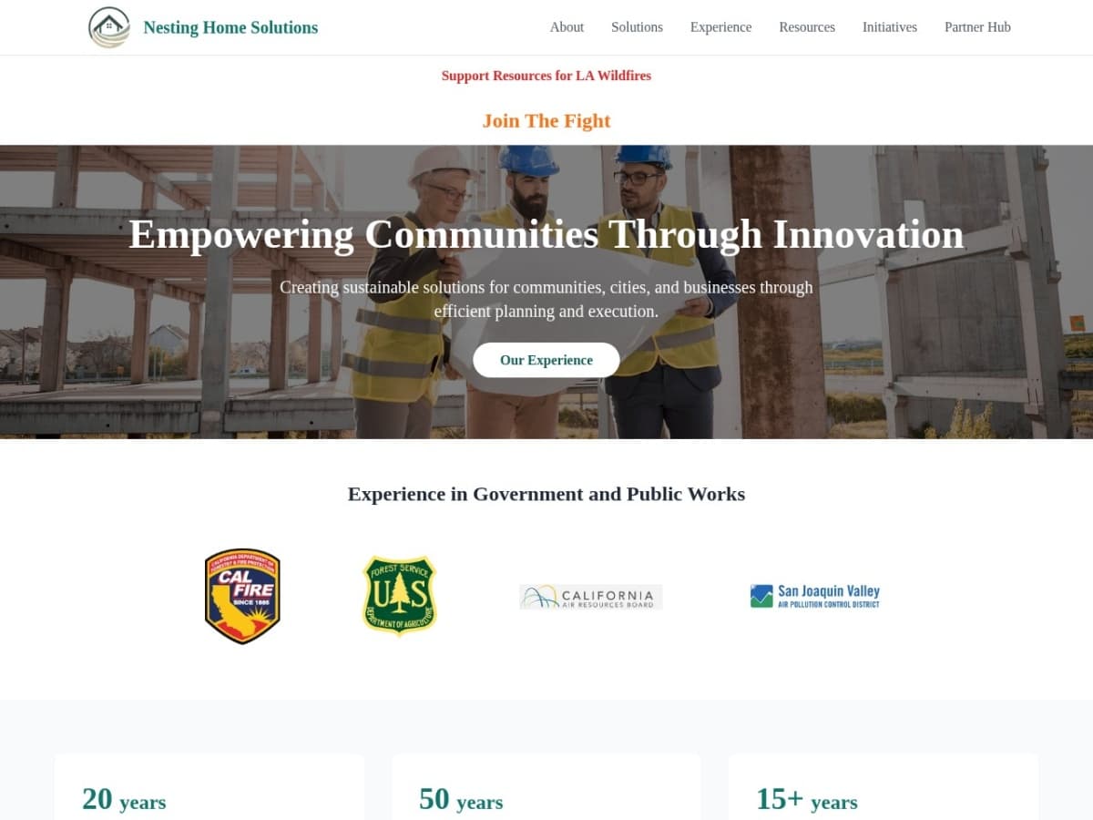Nesting Home Solutions website preview