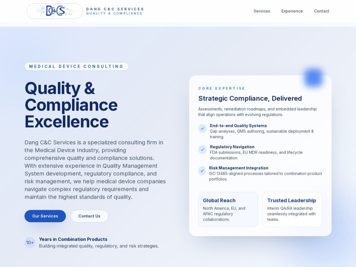 Dang C&C Services website preview